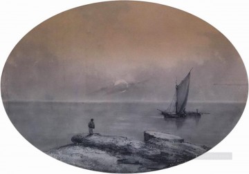on the sea Romantic Ivan Aivazovsky Russian Oil Paintings